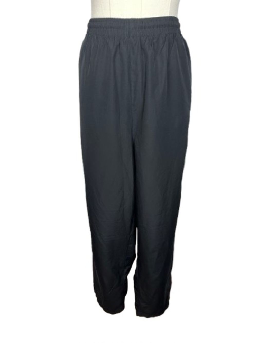 adidas Women’s Black Elastic-Waist Joggers with Red Leg Stripes Size L
